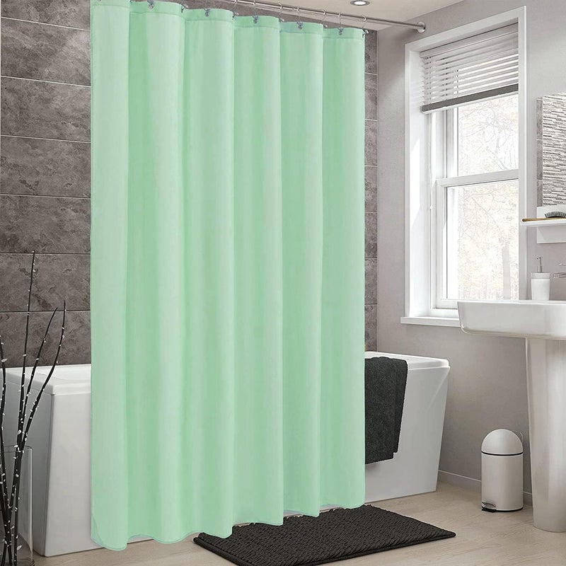 LLSCL Green Fabric Shower Curtain Liner with Magnets, Waterproof Hotel Quality, 72 x 72 Machine Washable - Image 1